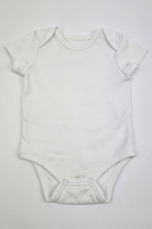 Newborn (10lbs) - 100% Cotton Short Sleeve White Bodysuit (Scottish Baby Box)