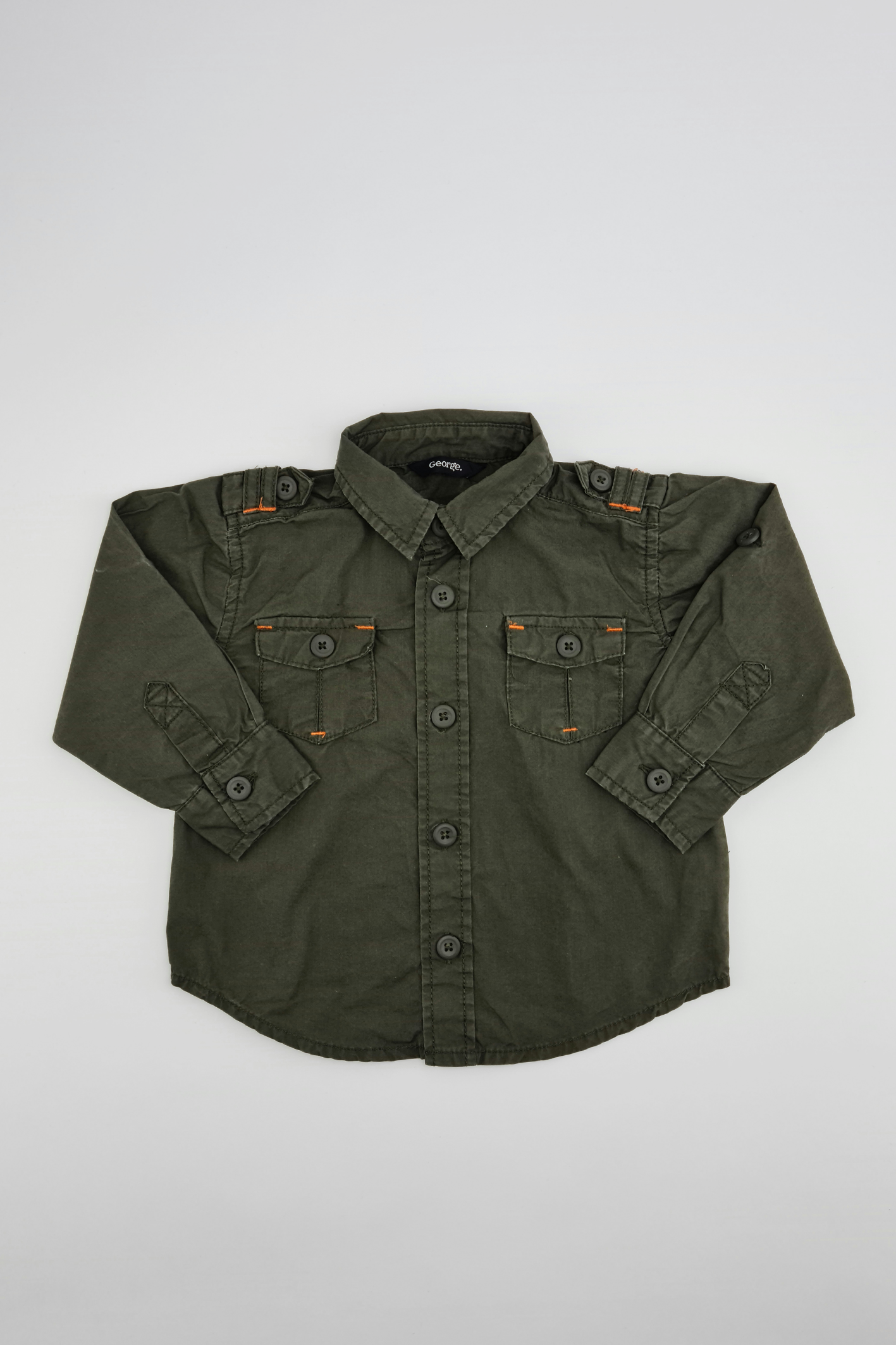 9-12m - Green Button-up Shirt (George)