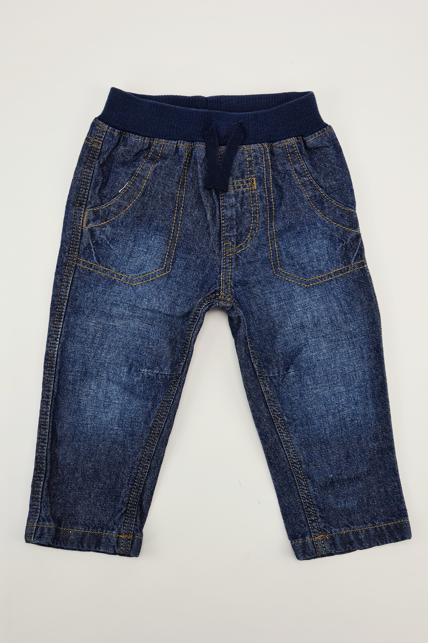 3-6 mois - Jean Denim bleu moyen (George). 100% Coton