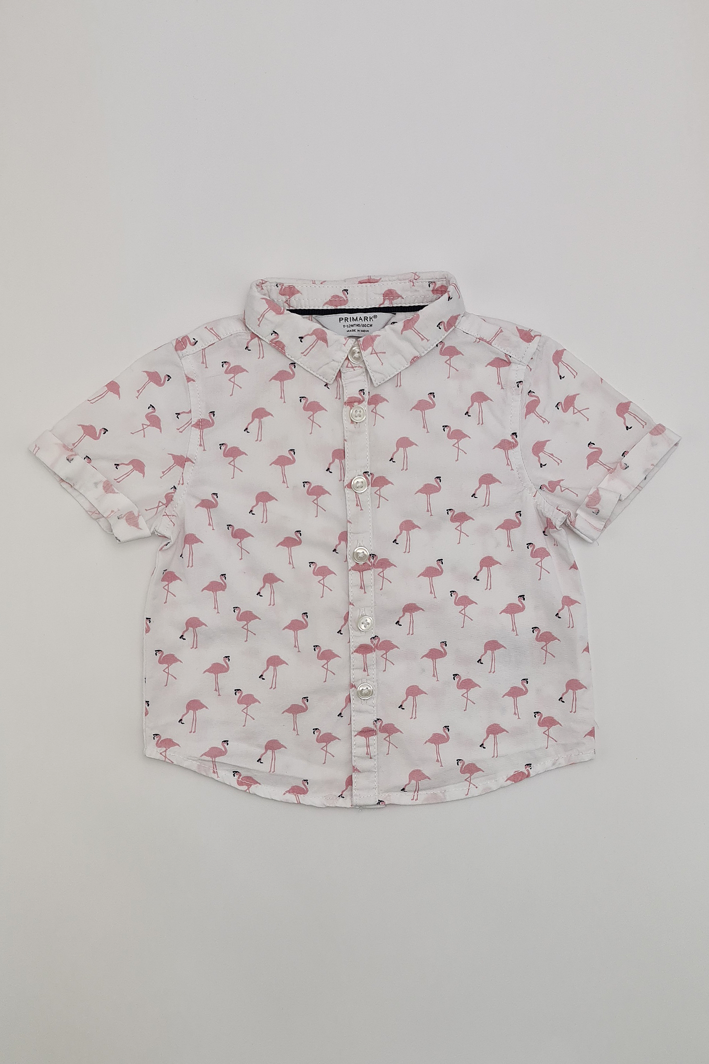9-12m - Flammingo Button-up Shirt (Primark)