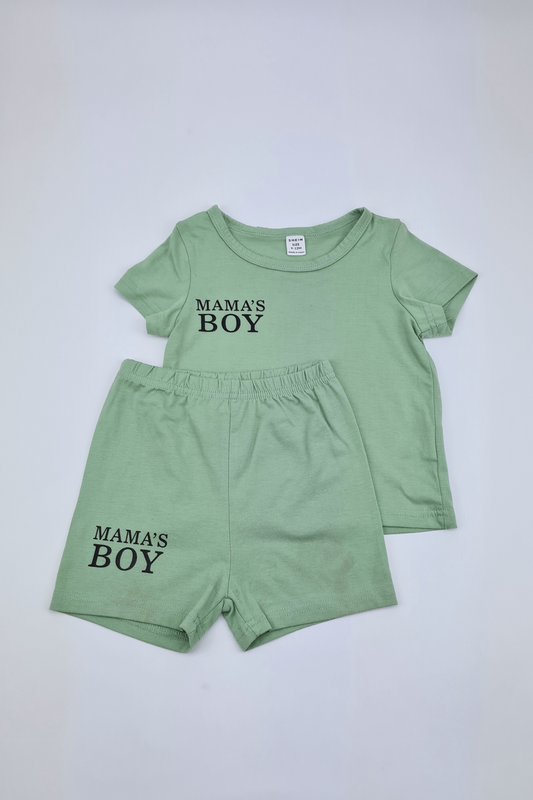 9-12m - Mamas Boy Graphic Tee & Top Set (Shein)