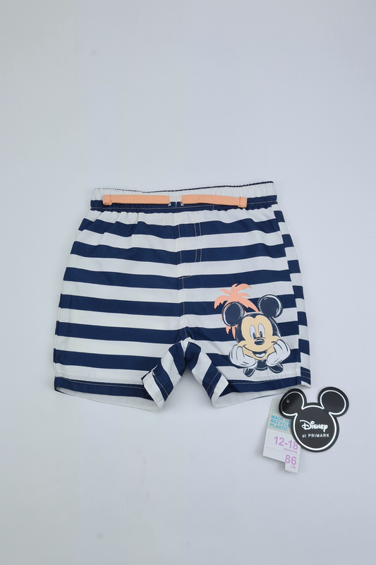 12-18m - Disney Character Navy Striped Swim Shorts (Primark))