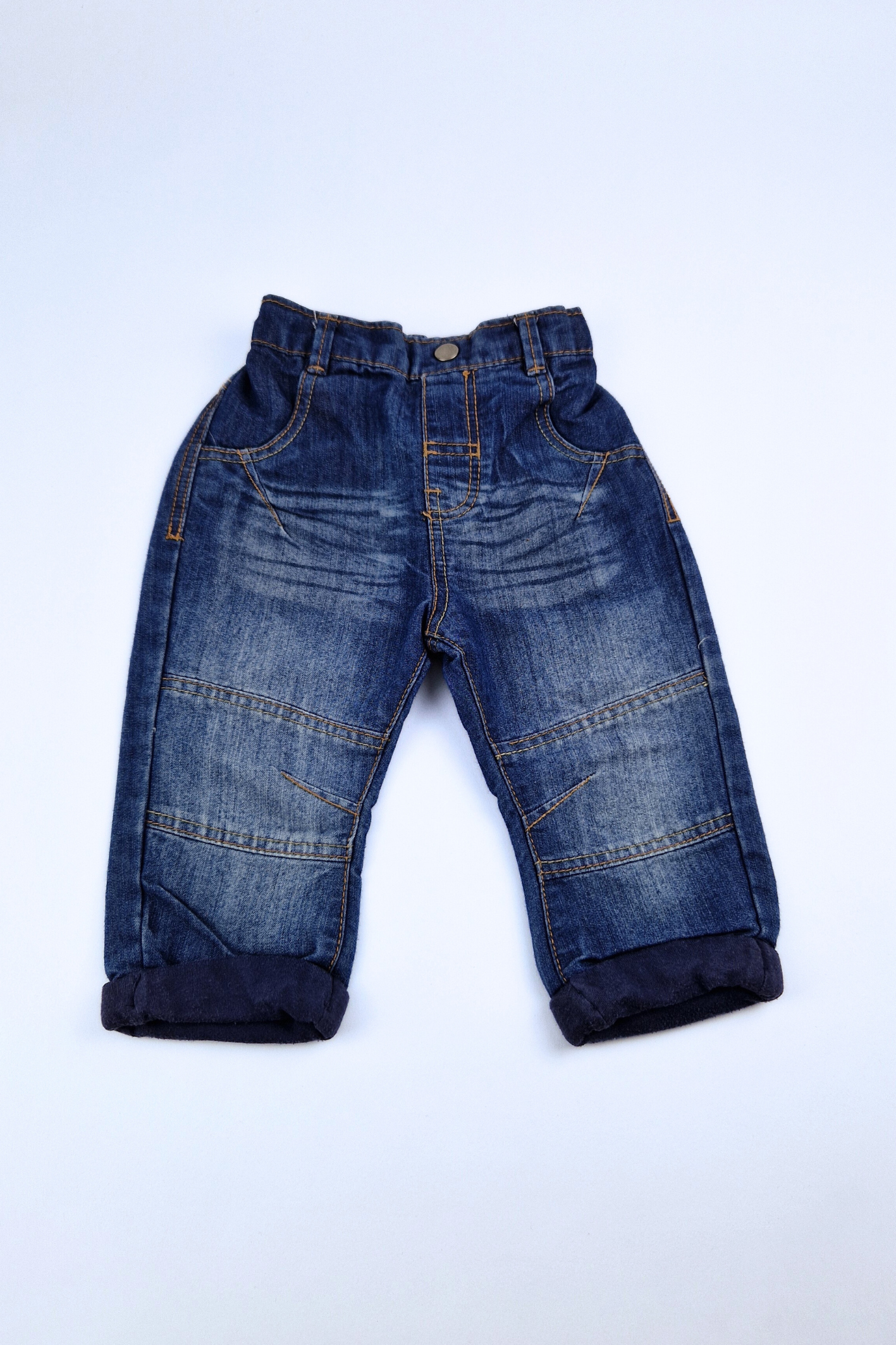 6-9m Mid Blue Cotton Lined Denim Jeans