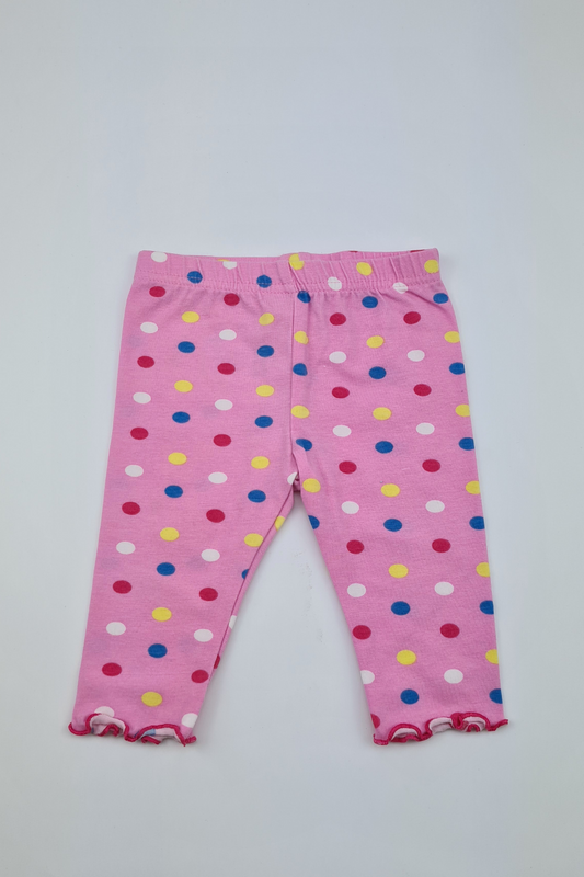 0-3m - Multicoloured Spot Print Leggings (M&Co)