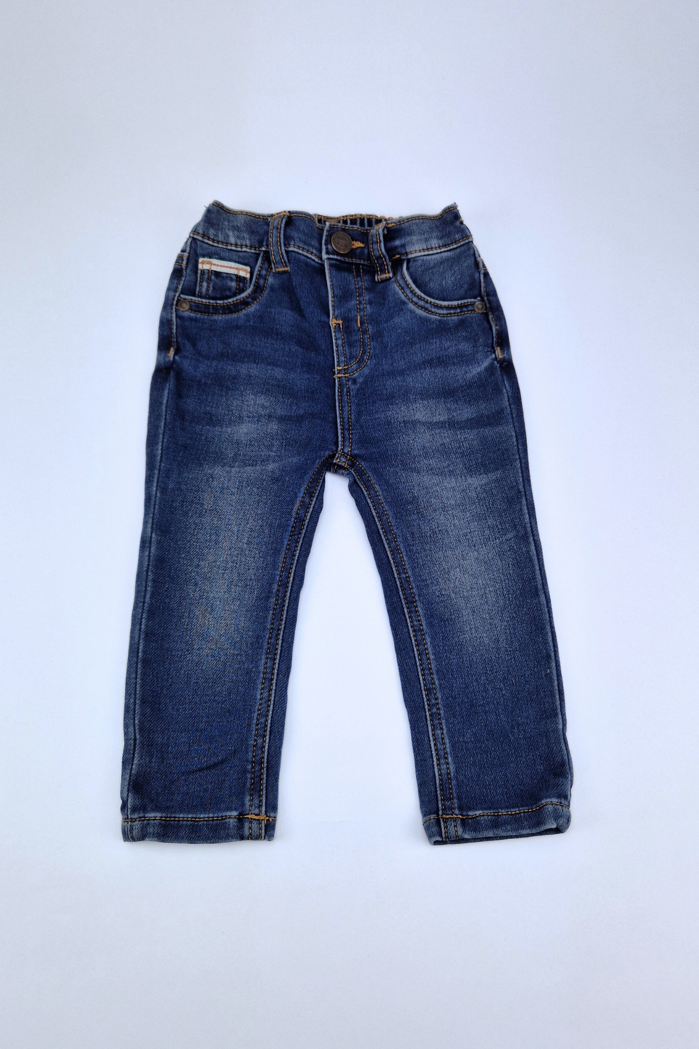 9-12m Denim Jeans With Adjustable Waistband