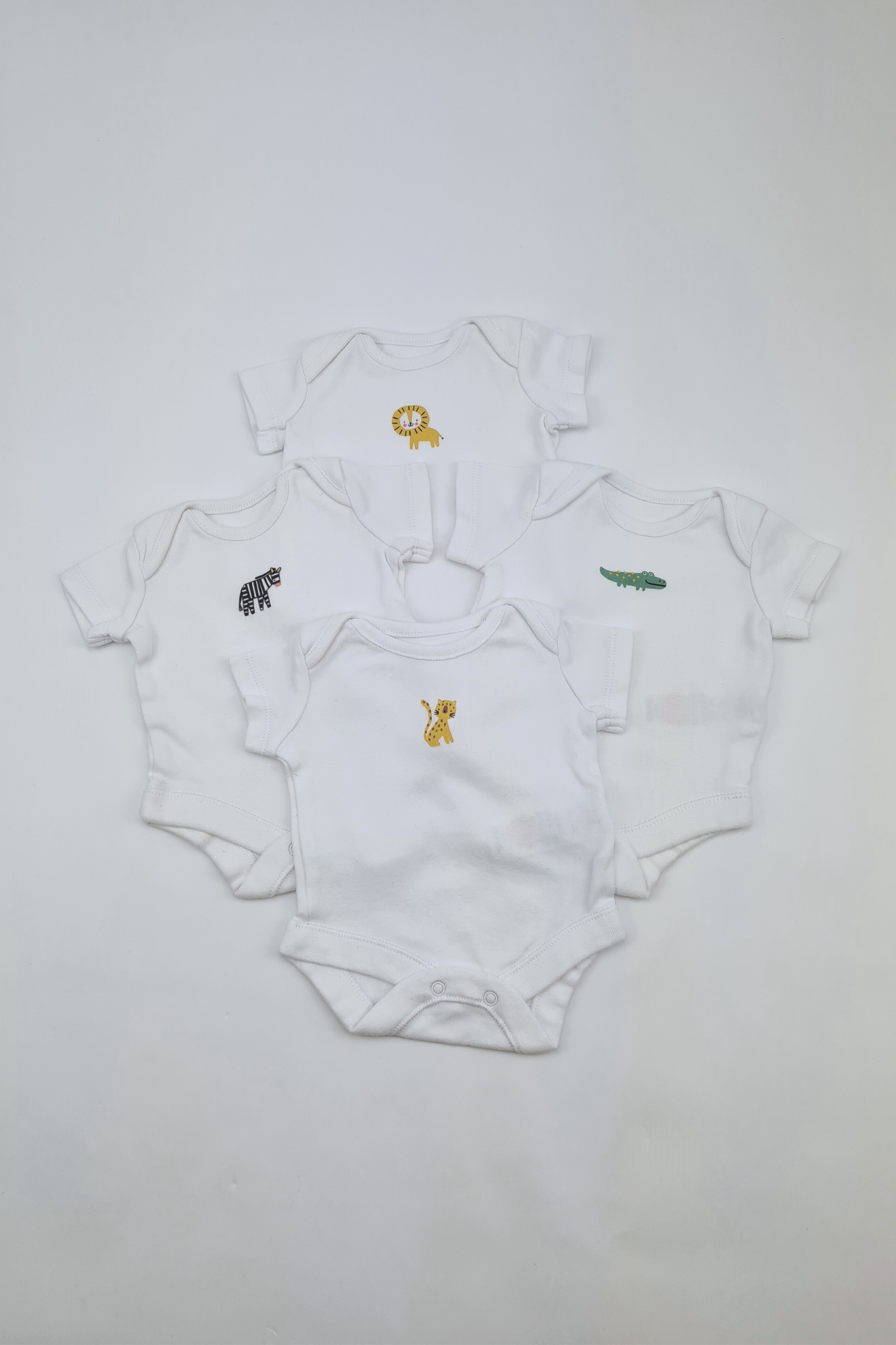 Newborn - 100% Cotton 4Pack Bodysuit (F&F)
