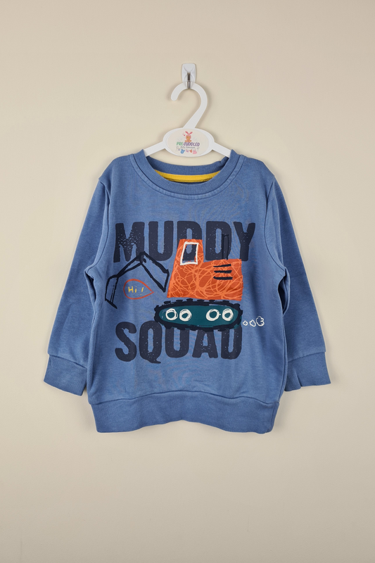 2-3y - Crew Neck 'Muddy Squad' Sweatshirt (George)