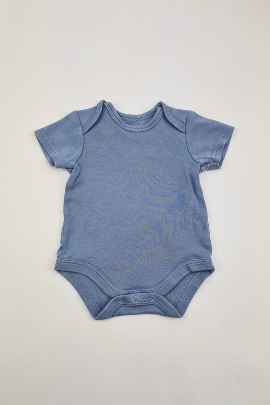 Newborn - 100% Cotton 10lbs Blue Bodysuit (Mamas & Papas)