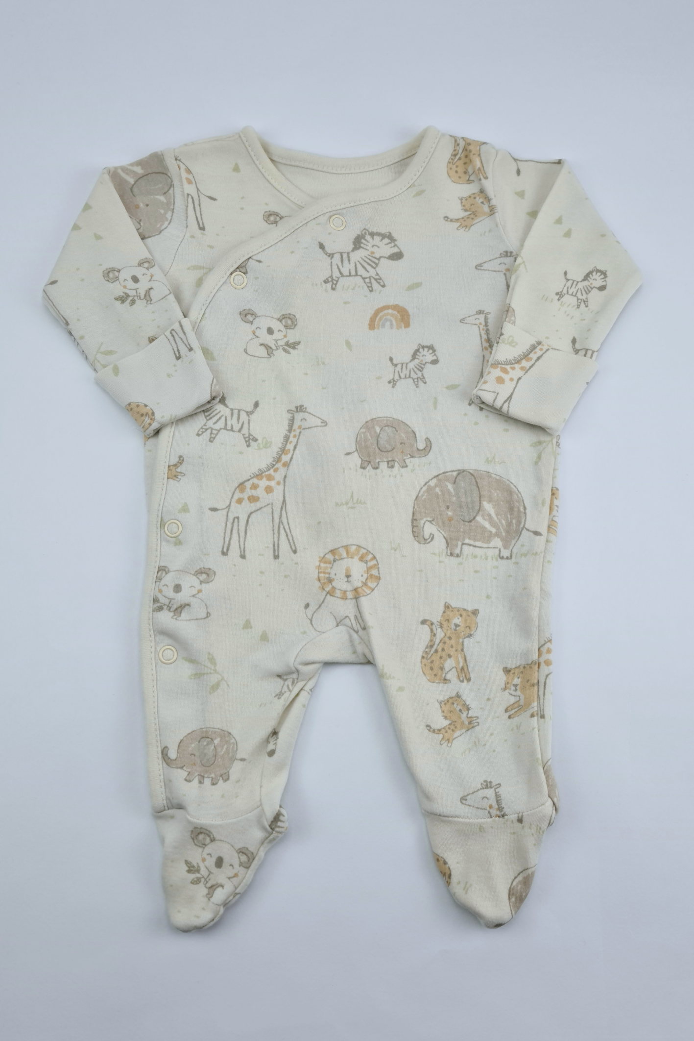 Newborn - 9lbs 4.1kg Jungle Animals Sleepsuit (George)