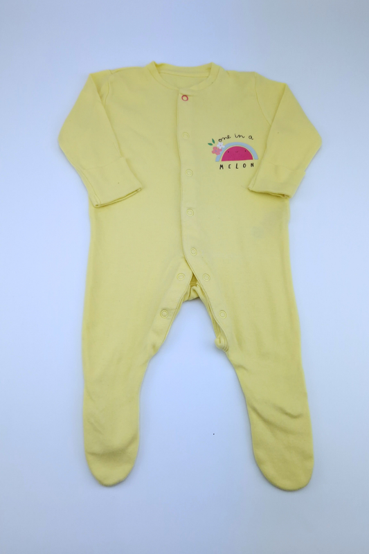 0-3m 'One In A Melon' Sleepsuit