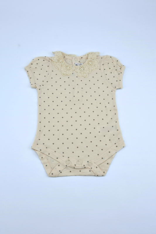 0-3m Cream Spotty Bodysuit