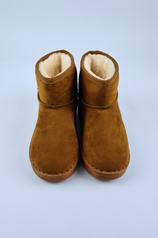 Size 2 (35) Brown Furry Snow Boots