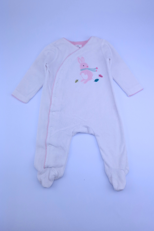 0-3m Bunny Applique Babygrow