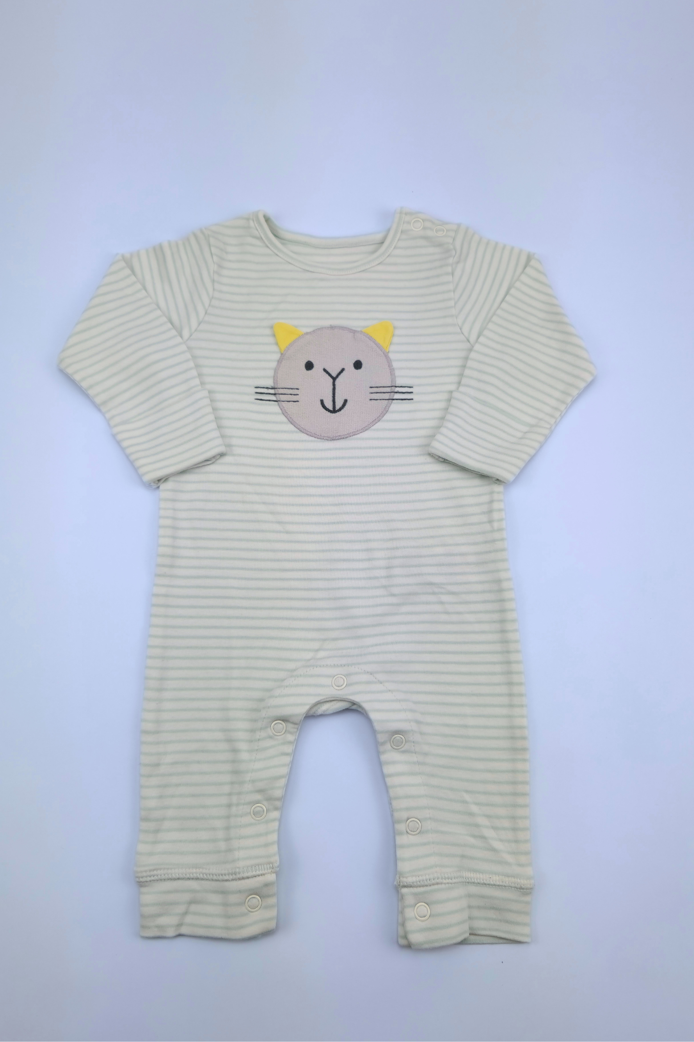 0-3m 'M&S' Embroidered Character Striped Romper 