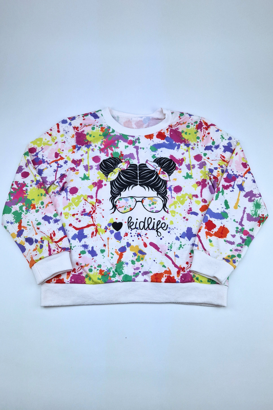10 Years Paint Splash Patterned Sweatshirt