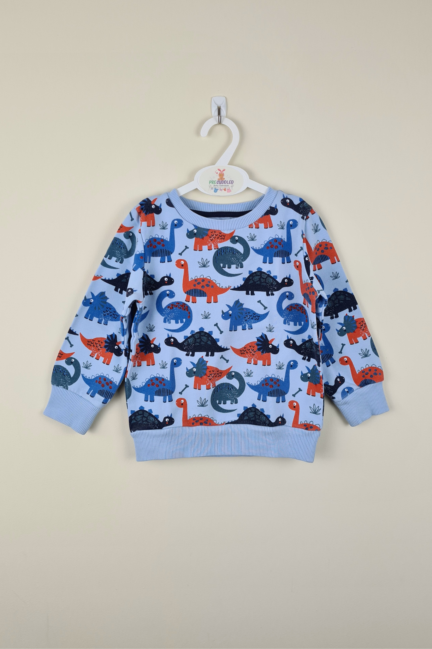 2-3y - Blue Dinosaur Theme Print Sweatshirt (Bluezoo)
