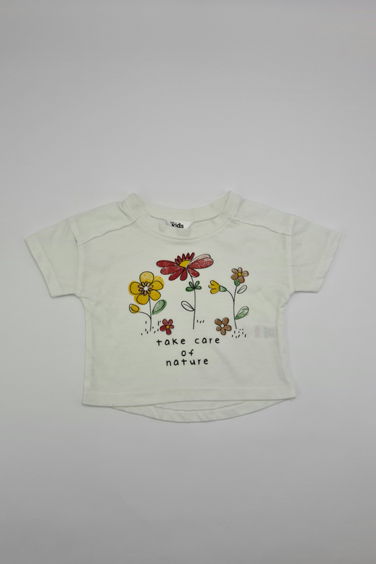 9-12m - 'Take Care Of Nature' T-shirt (M&Co)
