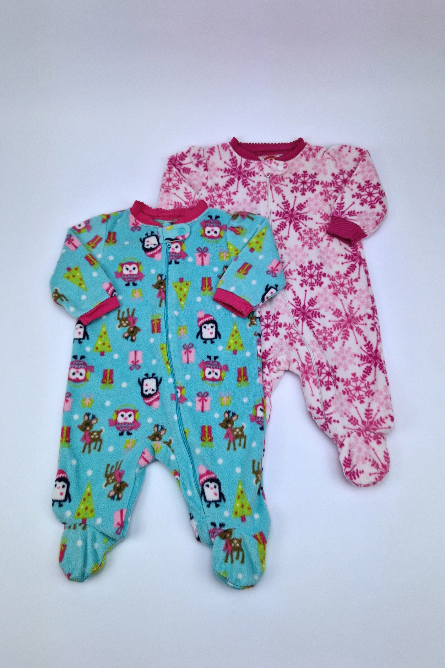 0-3m Fleece Lined Sleepsuit Set