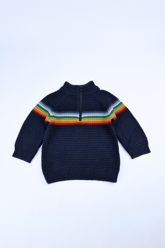 6-9m Rainbow Striped Knitted Jumper