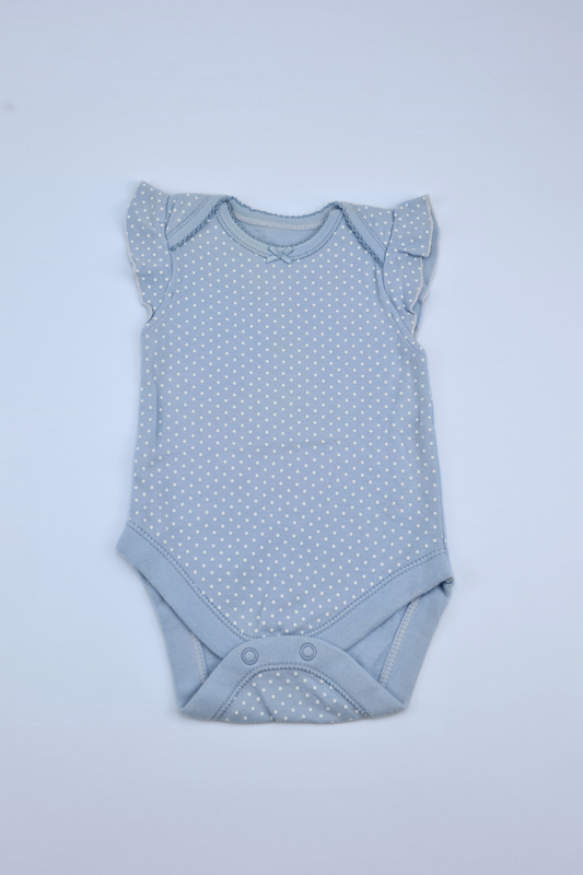 0-3m Blue Spotty Bodysuit