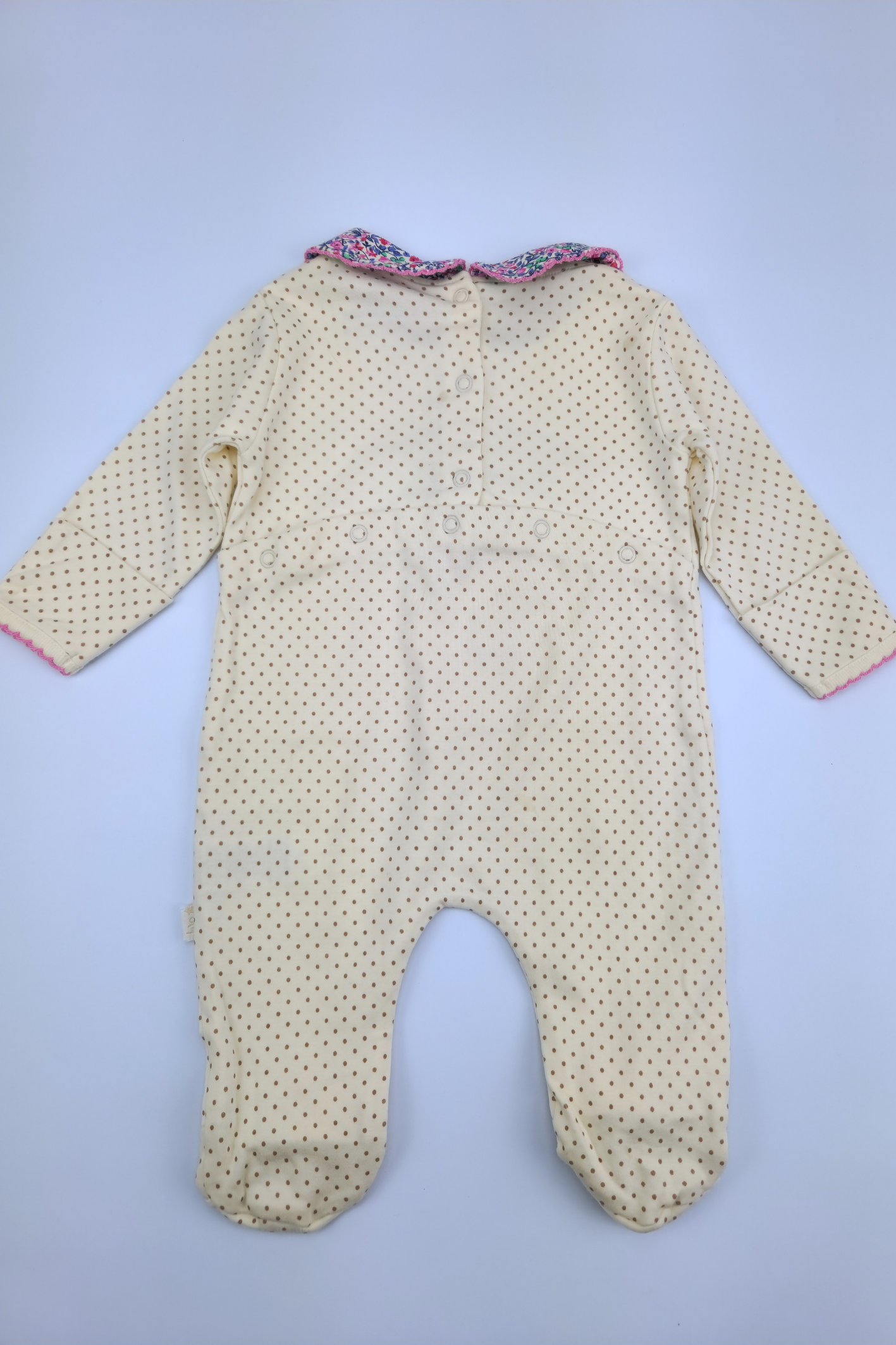 0-3m 'JojoMamanBebe' Robin Applique Sleepsuit