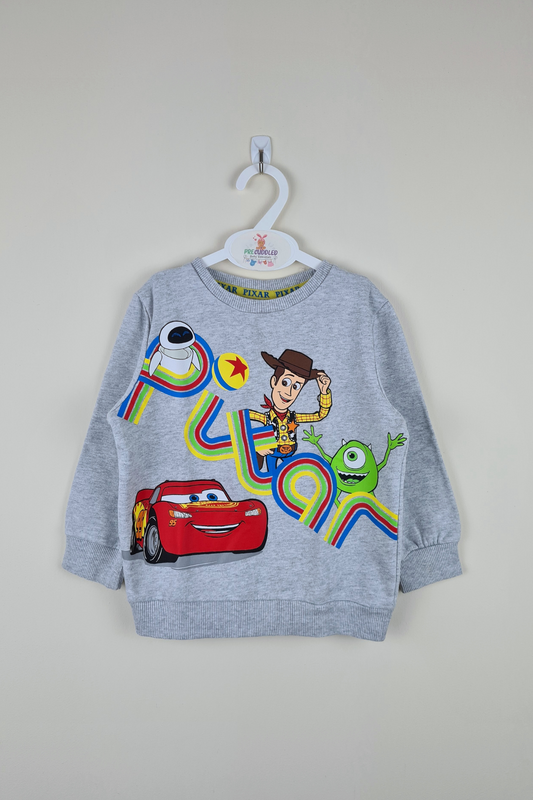 2-3y - Disney Pixar Grey Polyester Sweatshirt  (George)