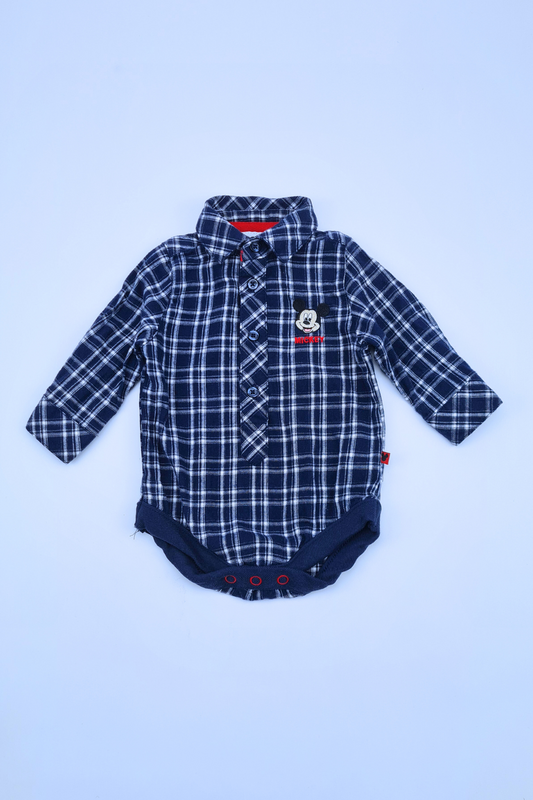 0-3m - Mickey Mouse Bodysuit Dress Shirt (Disney Baby)