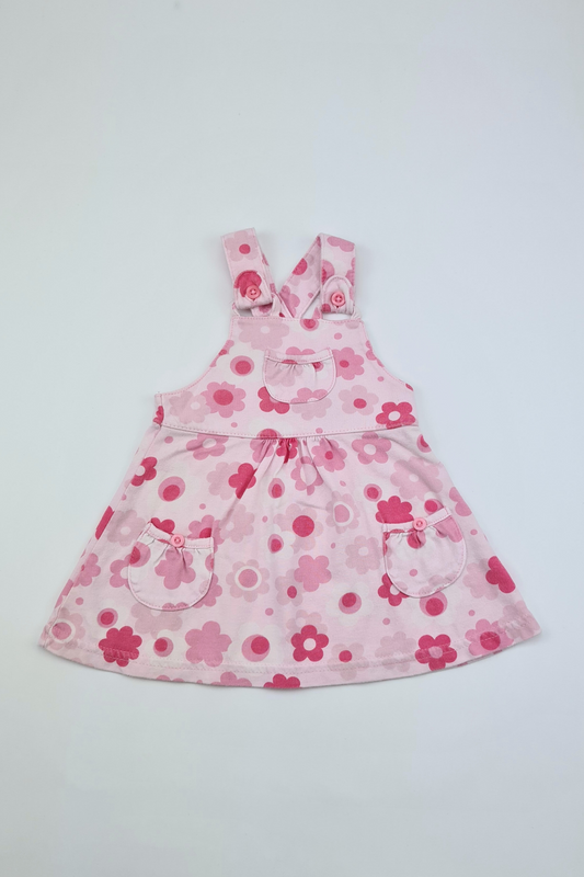 0-3m - Pink Floral Dress (M&S)