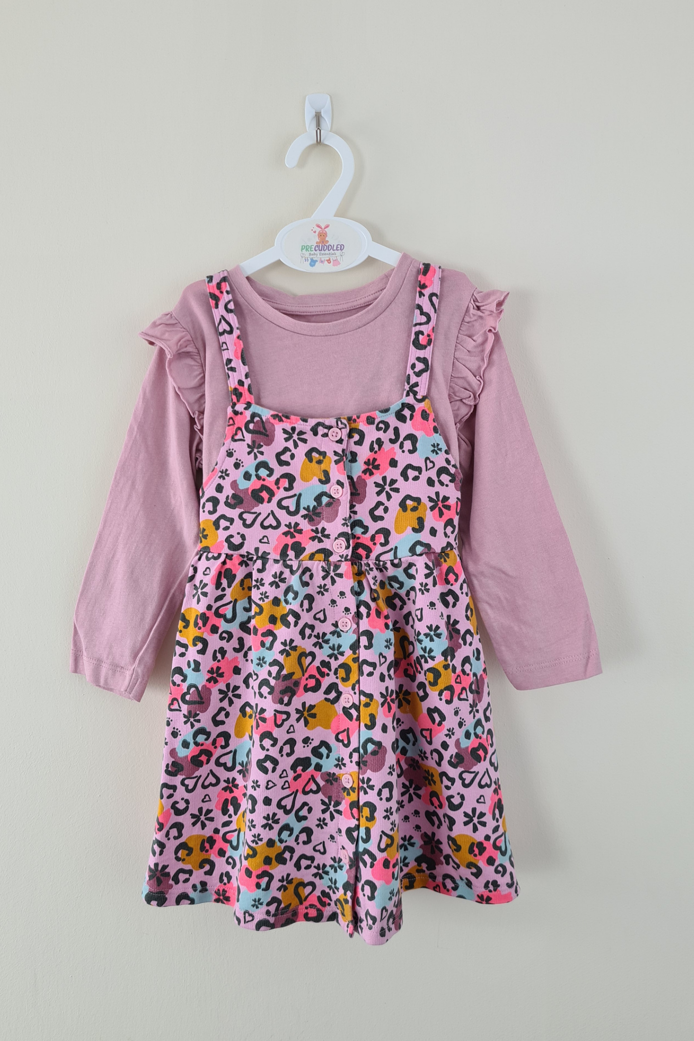 2-3y - Multicoloured Pinafore Dress and Top ( V by Very) 