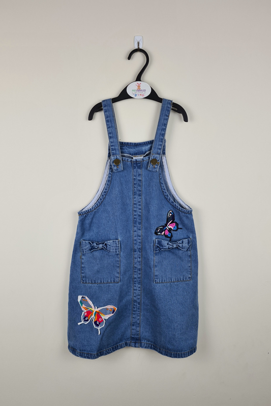 6-7y - Butterfly Applique` Denim Dress (PatPat)