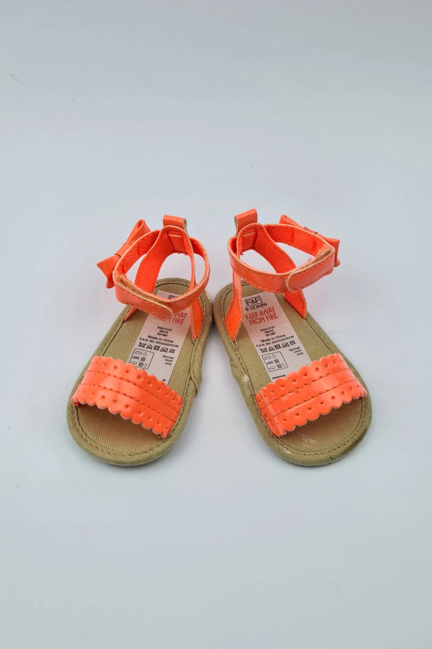 6-12 mois - Chaussures à sangles orange (F&amp;F)