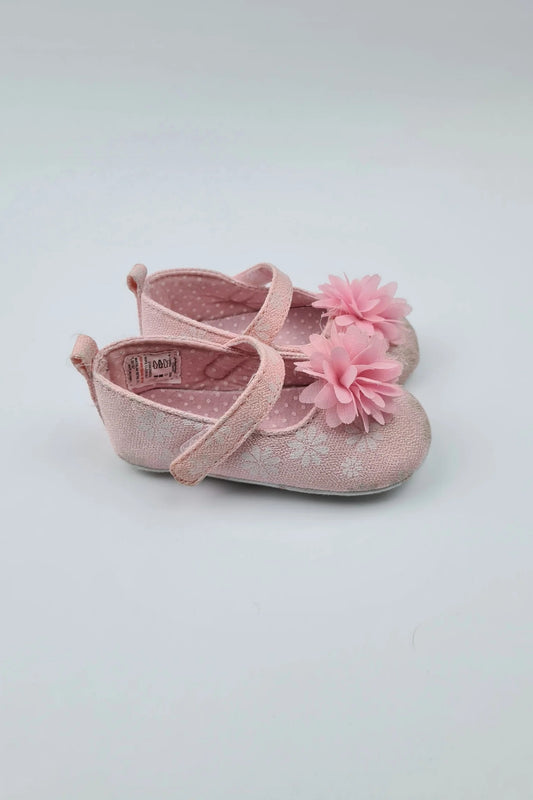 9-12 mois - Chaussures roses à imprimé floral (Matalan)
