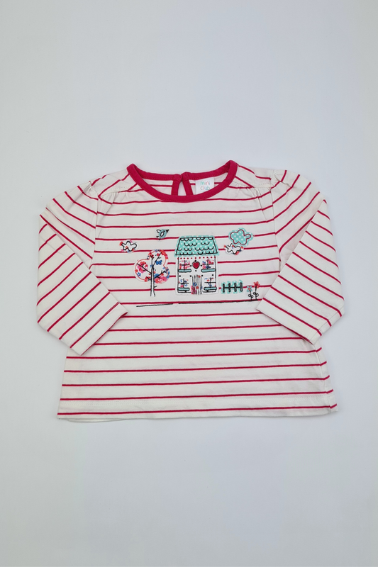 3–6 m – Langarm-Kunstwerk-T-Shirt (Mini Club)