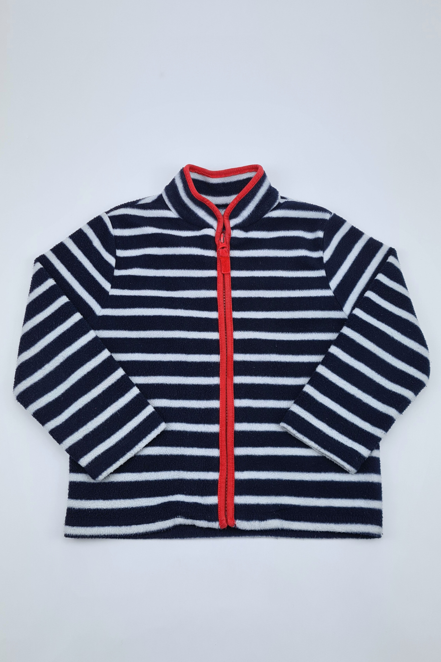 3-4y Mothercare Grey Striped Fleece jumper