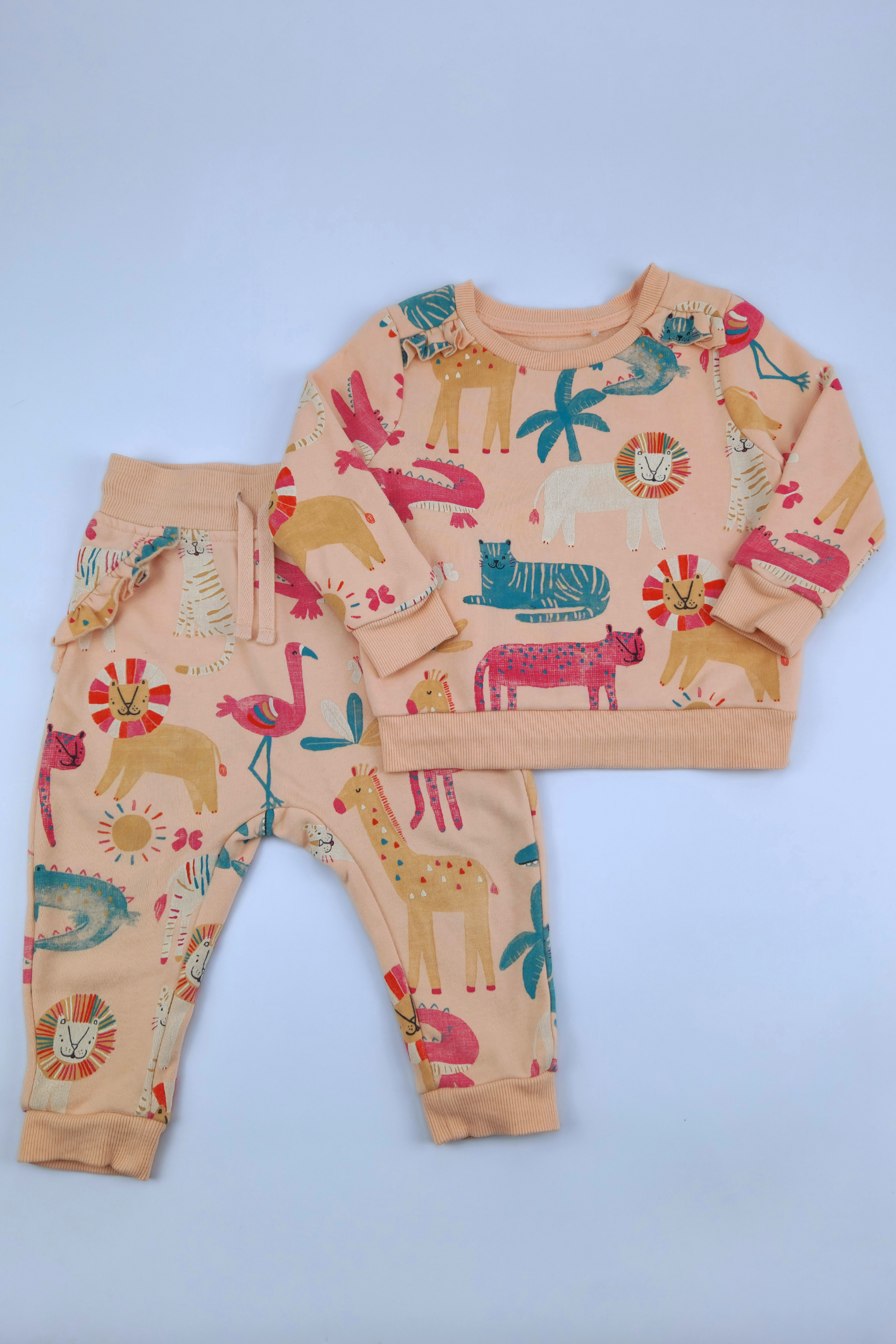 12-18m 'George' Animal Print Peach Outfit