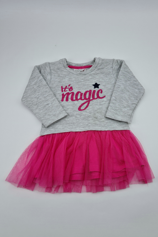 24m - Grey & Pink 'It's Magic' Dress (Pep&Co)