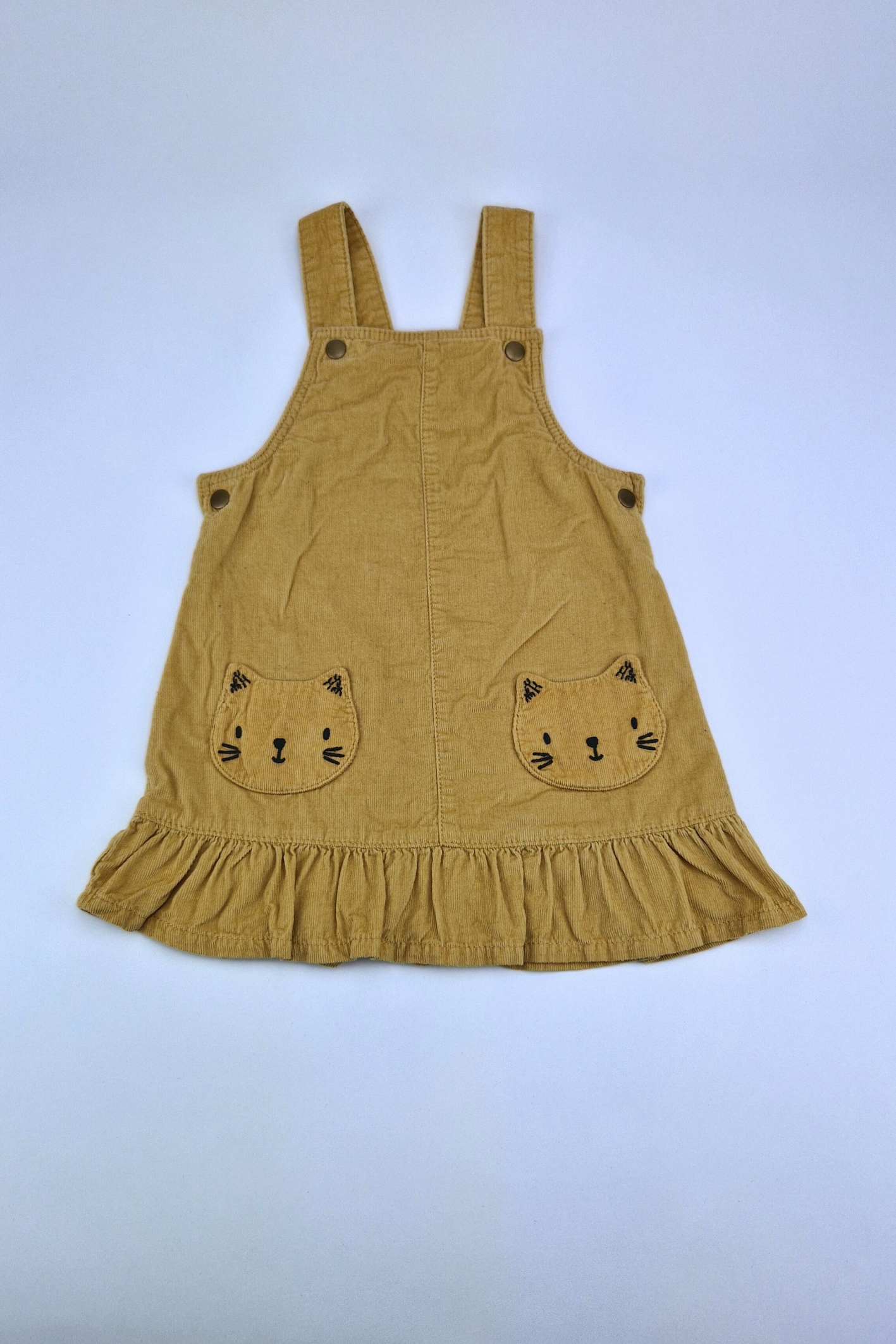 18-24  Mustard Corduroy Pinafore Dress 