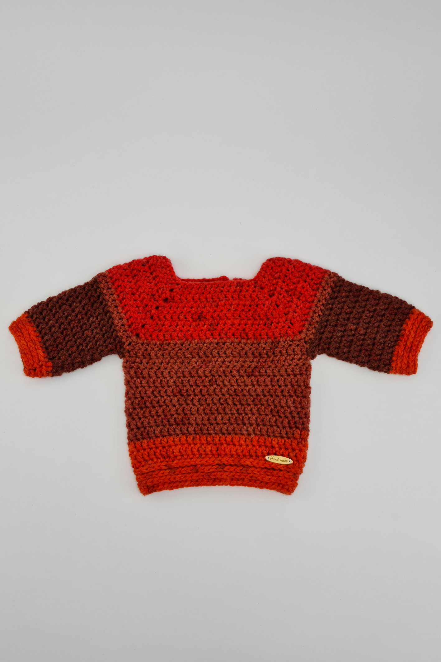 0-3m Crochet Fairy's Autumn Color Block Sweater