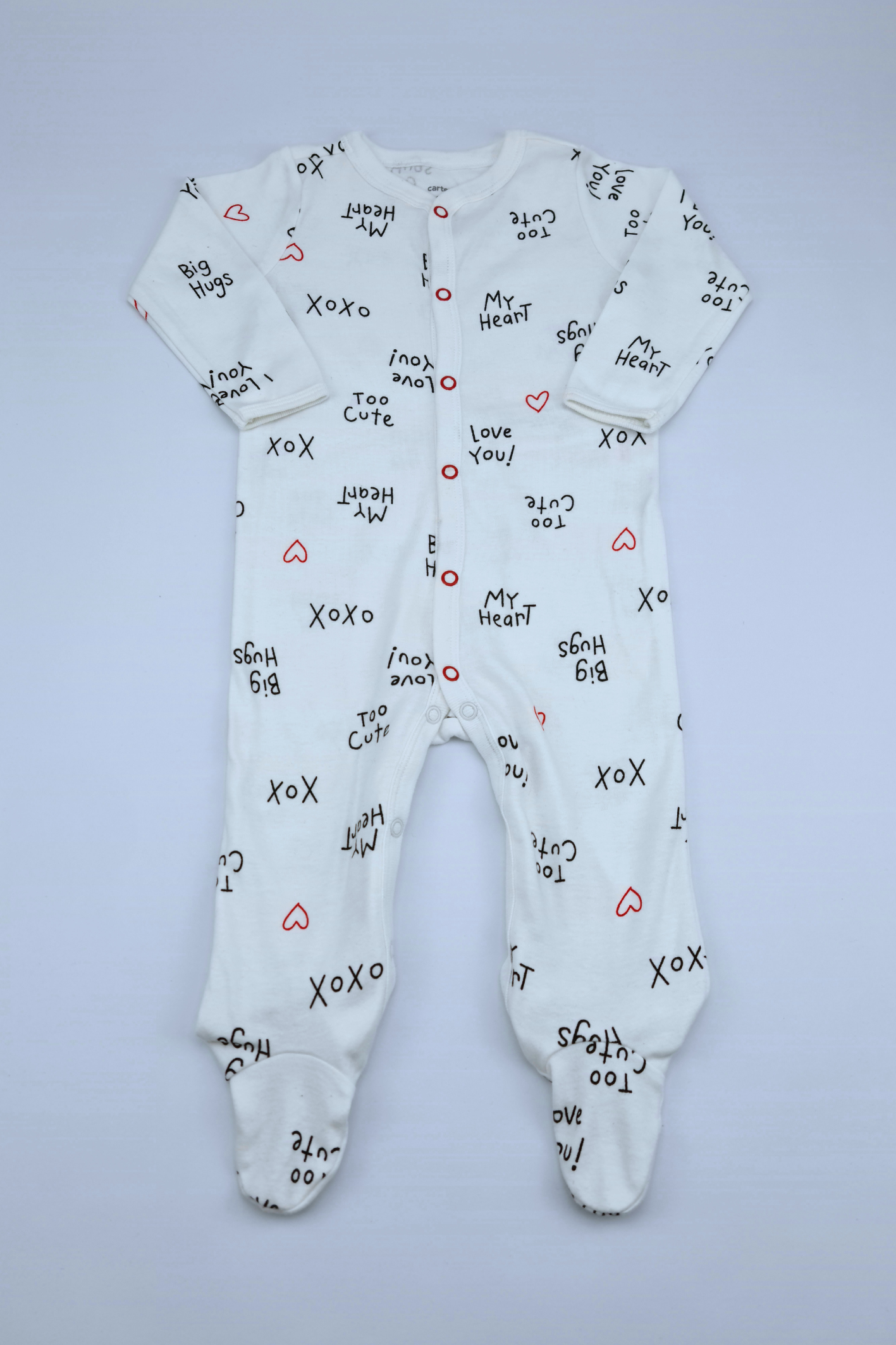 9-12m 'Too Cute' White Sleepsuit