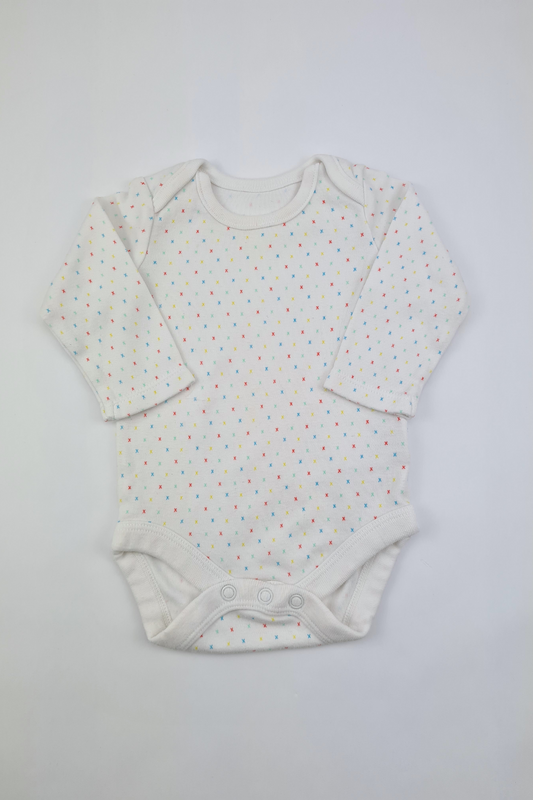 0-3m - 100% Organic Cotton First Kisses Long Sleeved Bodysuit