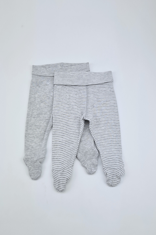 0-3m - 2 Pack Grey Joggers (H&M)