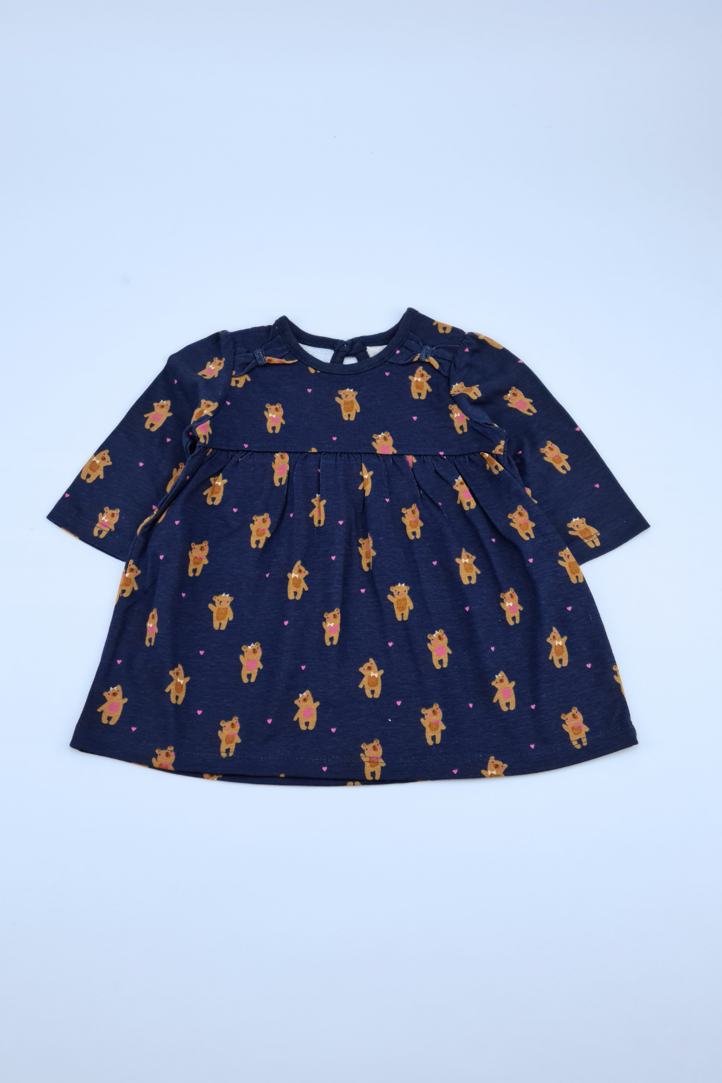 0-3m Navy Blue Longsleeve Dress