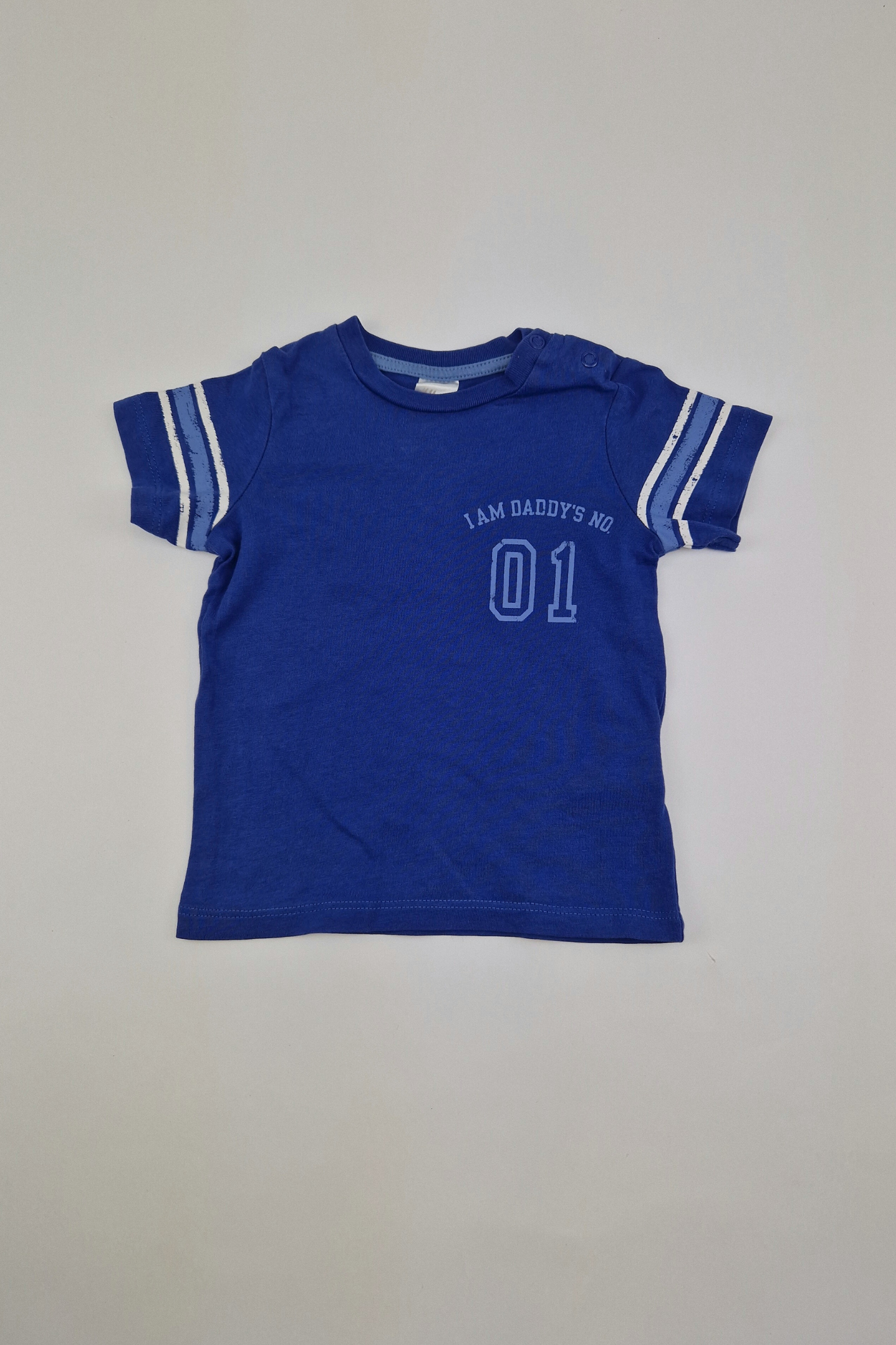3–6 Monate – blaues T-Shirt „I AM DADDYS NO.1“ (H&amp;M)