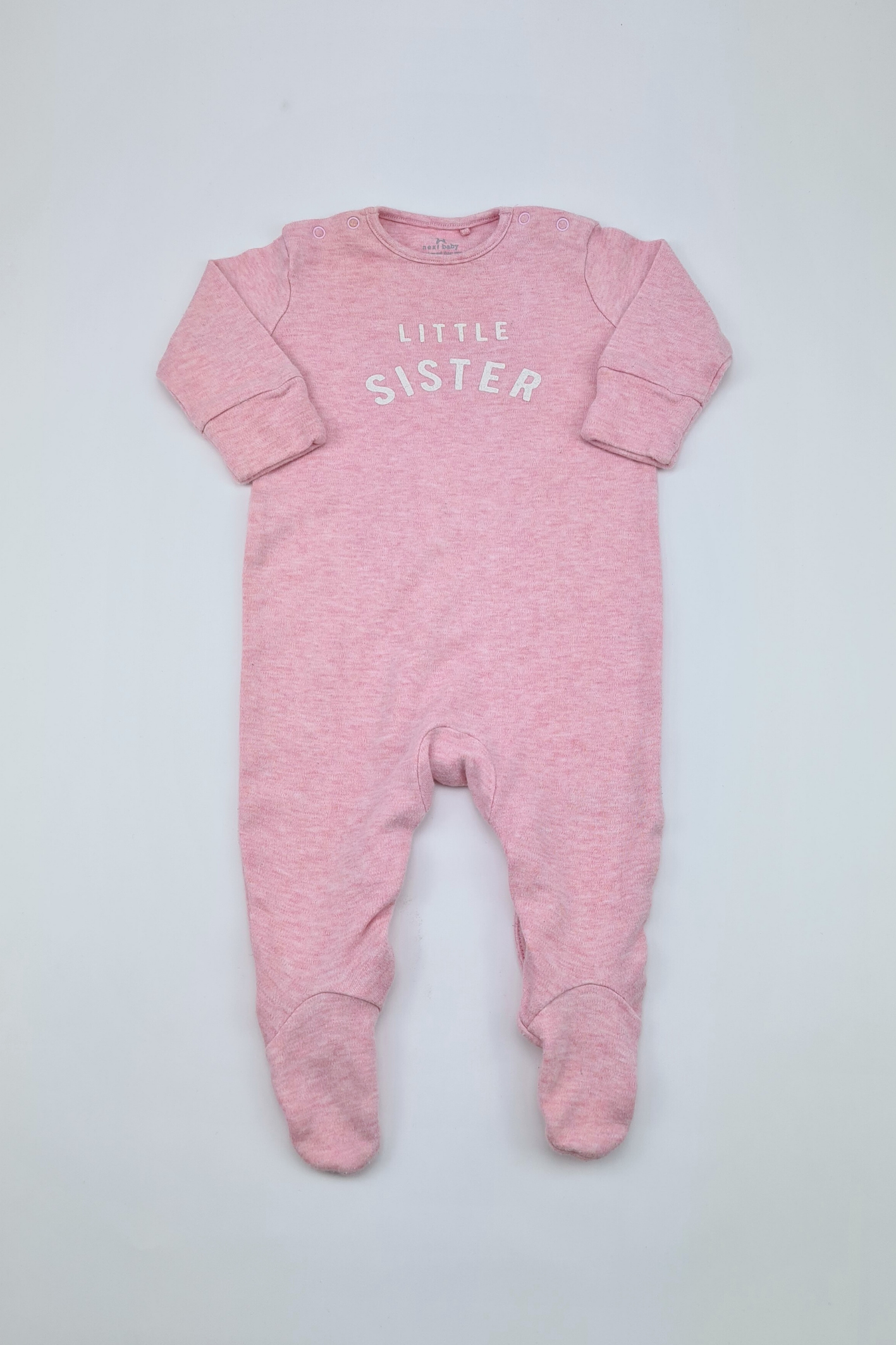 0-3m - Little Sister Pink Sleepsuit (Next)