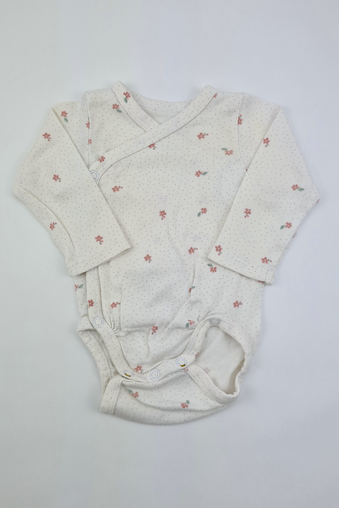 0-3m - Long Sleeved Wrapover Bodysuit (H&M)