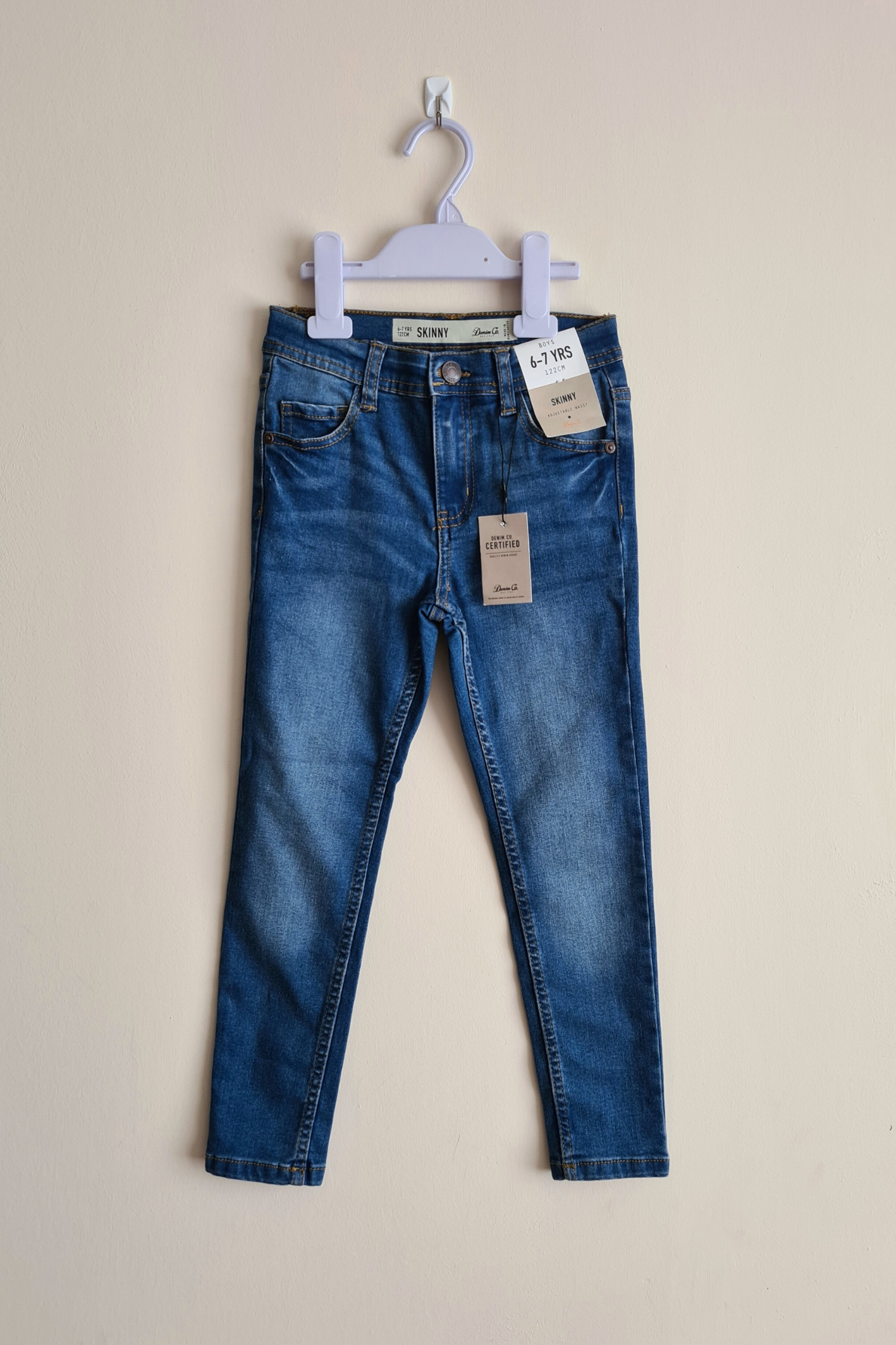6–7 Jahre – Blaue Skinny-Jeans aus Denim