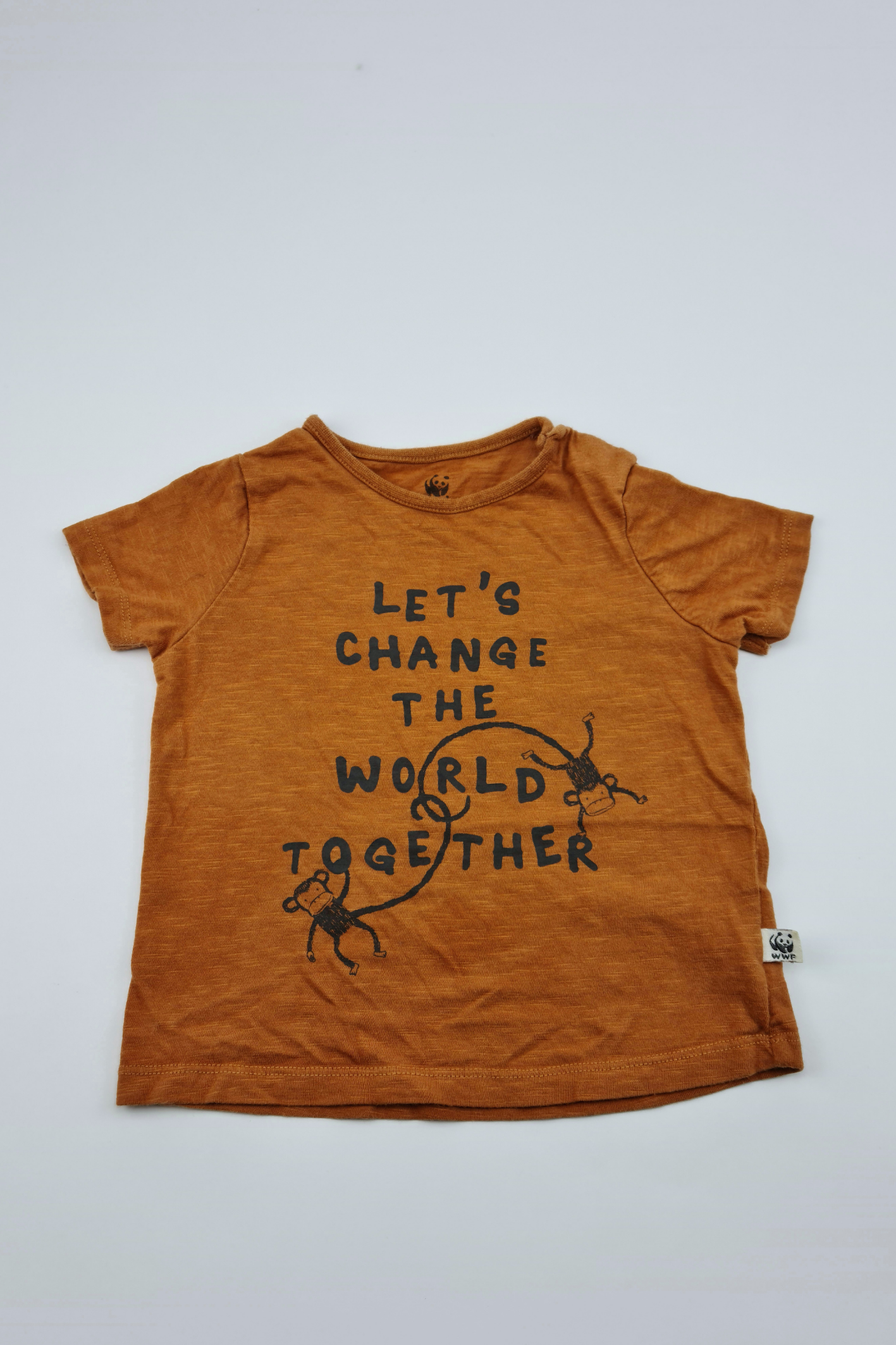 18-24m - 'Let's Change The World Together ' Tan T-shirt (F&F)