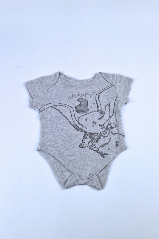 0-3m 'Happy' Dumbo Bodysuit