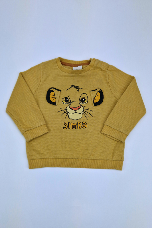 9-12m Disney Baby 'Simba' Yellow Jumper