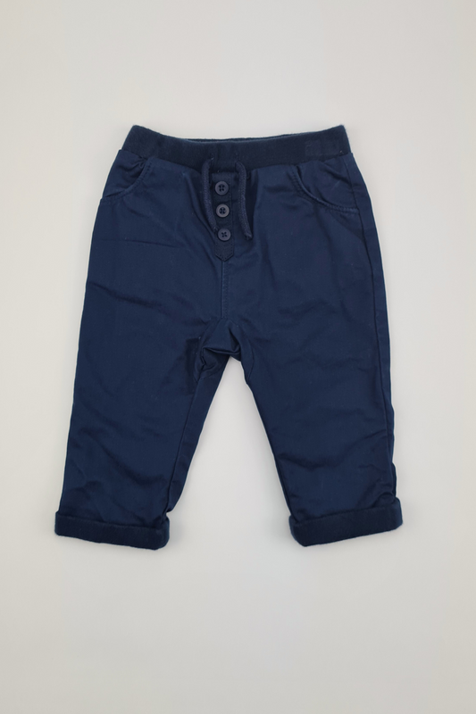 3-6m - Blue Linen Trousers (Tu)